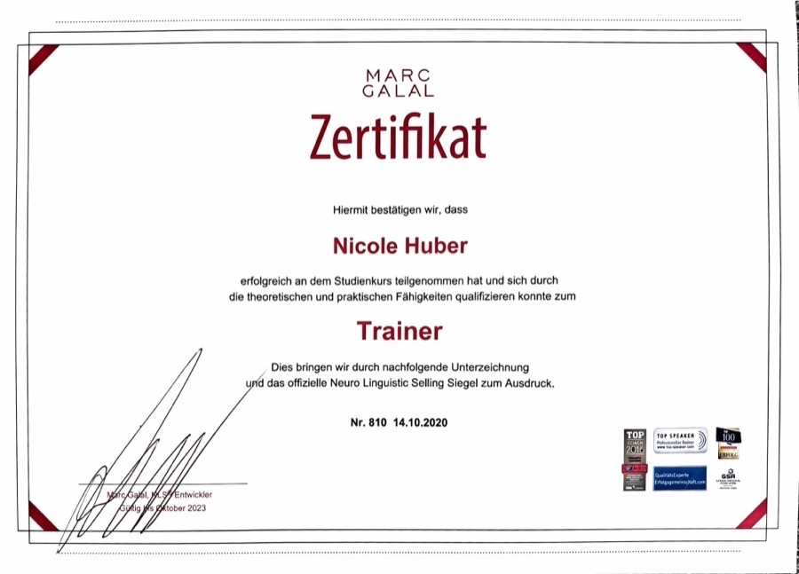 Marc Galal Zertifikat – Trainer